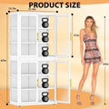 Display Cabinet with Glass Doors, 6-Tier 67" Curio Cabinet with Multi-Color LED Lights and 4 Adjustable Shelves, Glass Displa