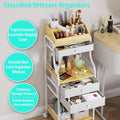 Vanity Makeup Organizer Cart with Drawers - Cosmetic Storage for Skincare, Perfume, Nail Polish & Brushes